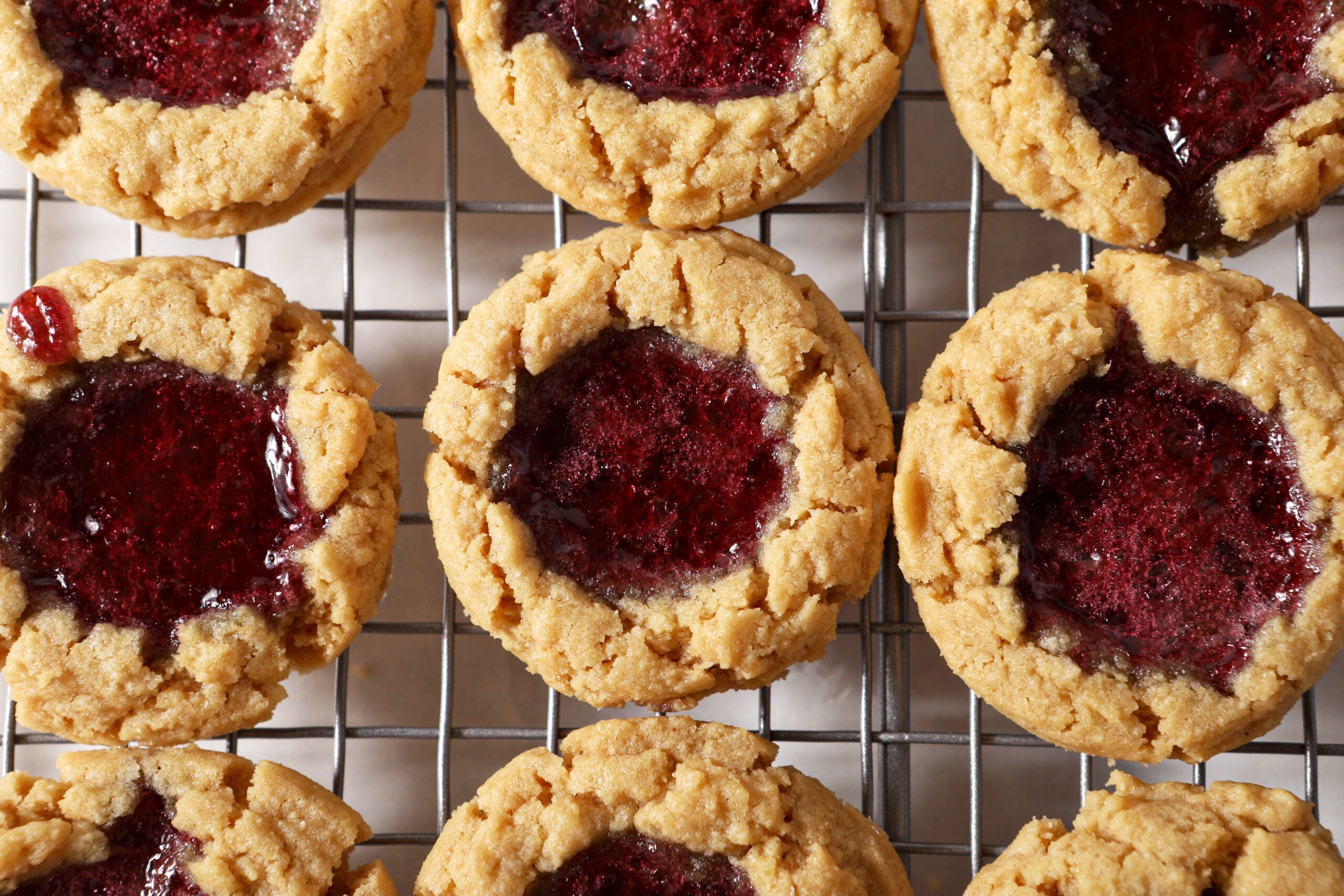 Peanut Thumbprint Cookies with Jam Filling