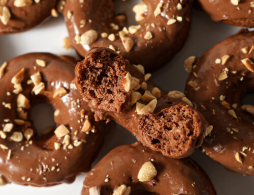 Baked Chocolate Peanut Butter Donuts