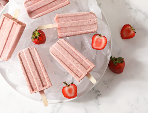 Creamy Peanut Butter Pops with Strawberry